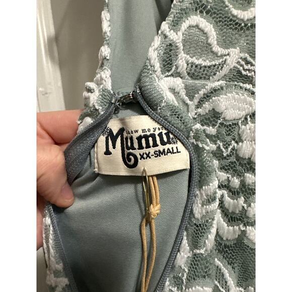 Show Me Your‎ Mumu Jenn Maxi Dress Green Lace size XXS New - Picture 8 of 10